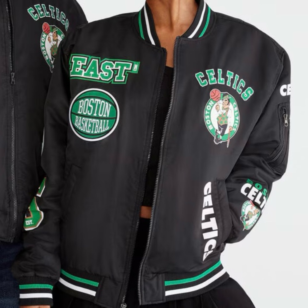 Boston Celtics Black Bomber Jacket